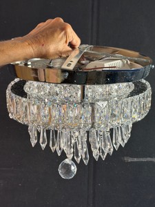 Crystal raindrop flush mount chandelier ceiling light