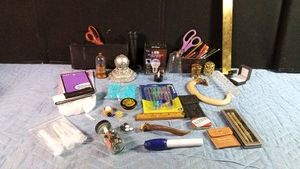Lot of craft and office supplies including an engraver