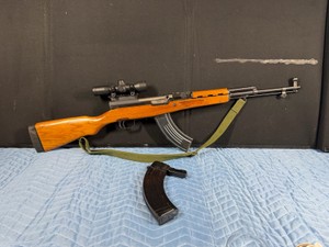SKS 7.62x39mm Semi Automatic Rifle with Scope and 2 Clips - see description for more info - Background check required