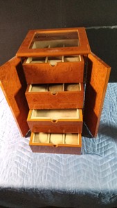 Thomas Picconi burl wood men,s jewelry and watch chest
