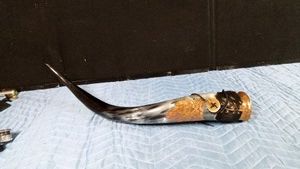 Drinking horn crafted from genuine water buffalo horn