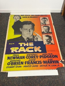Original theatrical movie poster for the 1956 MGM courtroom drama, The Rack.