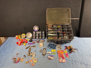 Over & Under Plano Fishing Tackle Box Full of Tackle - see description for more info