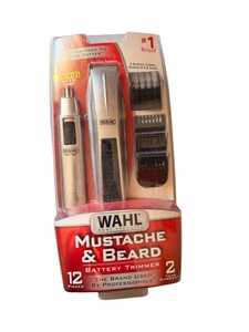 NEW Wahl Mustache & Beard Battery Trimmer Kit  12 Piece with Nose & Ear Trimmer