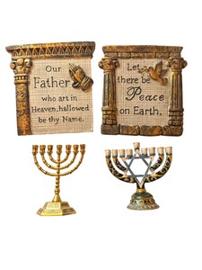 Religious Dcor Collection  Menorahs & Inspirational Wall Plaques (4 Pieces)