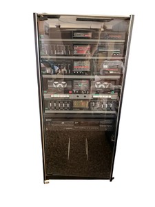 Vintage MCS Modular Component Stereo System w Glass Cabinet, Turntable, Dual Cassette & Sony CD Player