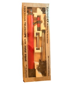 Tasco 150x50mm Refractor Telescope w Metal Tripod & Original Box