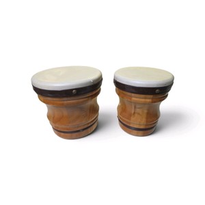vintage wooden bongo drum set