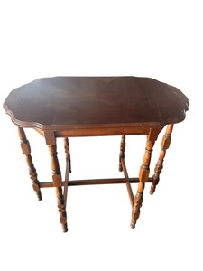 Vintage Six-Leg Wood Accentend Table with Original Instructions