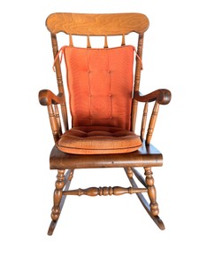 Vintage Solid Wood Rocking Chair  Made in Yugoslavia