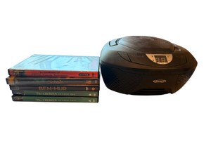 Jensen Portable CD Player with Family DVD Collection