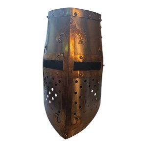 Valued at $400 Medieval Templar Cross Helmet Knight Armour Larp Helmet Battle Warrior Helmet & Chain Mail