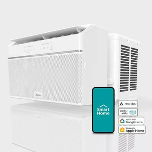 $379 8,000 BTU 115-Volt U Plus Shaped Smart Inverter Window Air Conditioner Wi-Fi, for up to 350 sq. ft. Energy Star