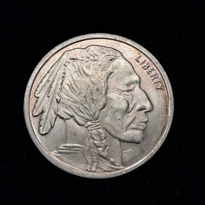 One troy ounce .9999 Fine Silver Bullion - BuffaloIndian head design