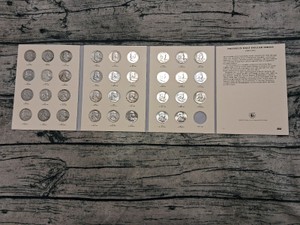 Complete Set Franklin Half Dollars (35 coins total) 1948-1963 protected in a hard cover Coin Album Folder