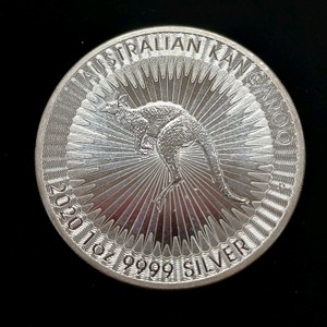 2021 1 oz Australian Silver Kangaroo bullion coin, struck by The Perth Mint in 2021 (BU)