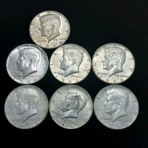 Lot of (7) 1966 Kennedy Half Dollars