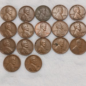 Large lot of (17) total Wheat Penny Coins