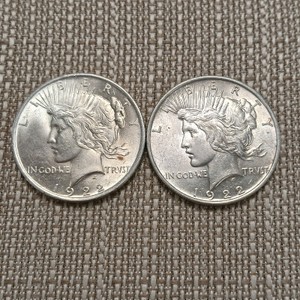 Matching Pair of 1922 Peace Dollars - 2 coins total