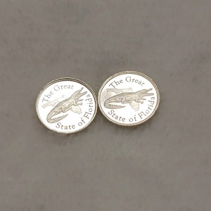 Lot of (2) one gram Silver Gators  -  .999 Fine Silver - The Great State of Florida
