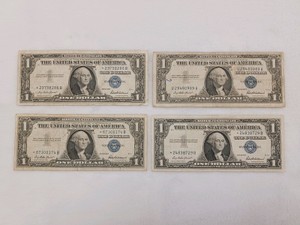 Lot of (4) Vintage Series 1957 $1 Blue Seal Silver Certificates including Three STAR NOTES