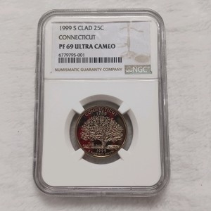 1999-S Clad Connecticut Statehood Quarter graded by the Numismatic Guaranty Company (NGC)