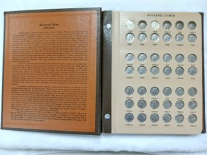 Roosevelt Dime Collection Book most years 1946 to date