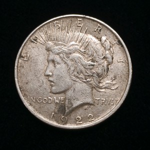 1922 Peace Dollar  90% silver content, Constitutional Currency