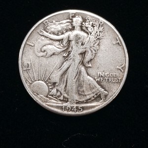 1945 Walking Liberty Half Dollar - 90% Silver Constitutional Currency