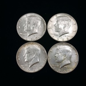 Sequential Series Kennedy Half Dollars from the years 1966, 1967, 1968, and 1969  Lot of (4) coins total