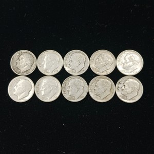 Lot of (10) coins Roosevelt dimes from 1940-64