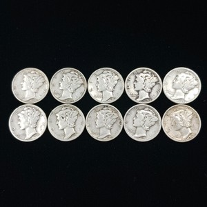 Lot of (10) coins United States Mercury Dimes