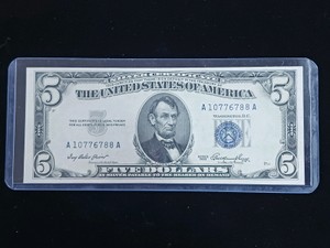 Series 1953 $5 Silver Certificate - Blue Seal U.S. Banknote - Crisp and Clean