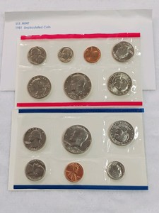 1981 Official U.S. Mint Uncirculated Coin Set - 13 Piece Multi-Mint Collection