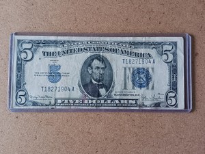 1934 D $5 United States Silver Certificate - Blue Seal (Circulated)