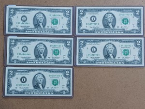 Collection of (5) Series 2003A $2 Federal Reserve Notes - Minneapolis (I) District