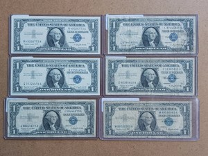 Collection of (6) Vintage Series 1957A $1 Silver Certificates - Blue Seals