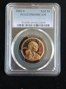 2002-S Sacagawea Golden Dollar certified by PCGS (Professional Coin Grading Service)