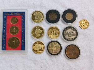 Collector Lot of (10) Commemorative Coins, Tokens & Medals - Local Interest & Replicas