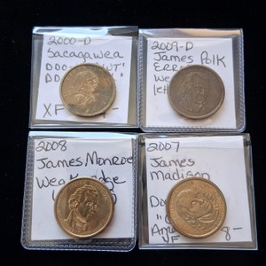 Lot of (4) Misc. Dollar coin errors (see pics)