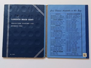 Vintage Whitman Lincoln Head Cent Coin Folder No. 9030 (Collection Starting 1941) (Not complete)