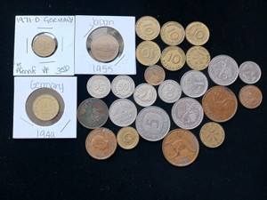 Vintage International Coin Lot - Germany, Australia, Japan & More (Mid-20th Century)