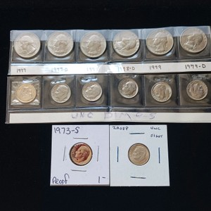 Lot of (6) Unc Washington Quarters and (8) uncirculated dimes