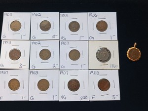 Indian Head Cent Collection (13 Pieces)  Includes 1860, 18931907 Dates & Pendant Charm