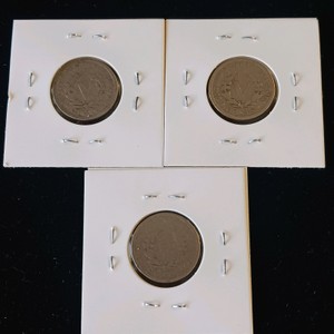 Lot of (3) Vintage Liberty Head V Nickels  US 5-Cent Coins, 1910, 1911 & 1912
