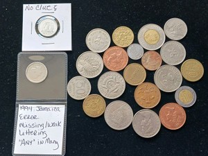Lot of 22 Assorted World Coins & Tokens Mismark Error Jamaica, Silver-Tone & Bronze-Tone Coins