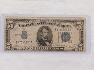 Series 1934-A $5 United States Silver Certificate - Blue Seal Lincoln Banknote