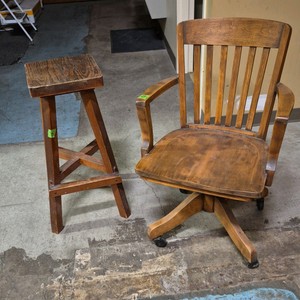 vintage stool and office chair