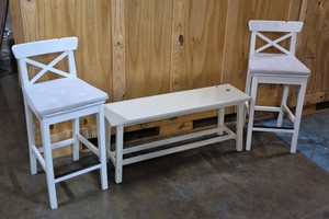 bench and stools
