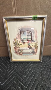 Vintage Carol Jean Green water color print